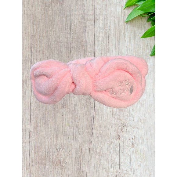 Pink Terrycloth Elastic Headband Embroidered 100% Pure NEW - Picture 1 of 4